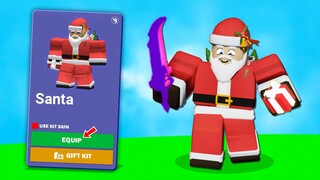 NEW* Santa KIT Calls AIRSTRIKES! in ROBLOX Bedwars...