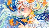 Joy With Fish water color painting process水彩作画过程