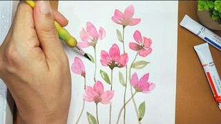 How to paint simple flowers | Watercolor Painting ideas for beginners