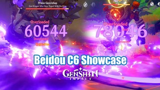 Genshin Impact - Beidou C6 vs Primo Geovishap Gameplay - Weapons Artifacts Build Show