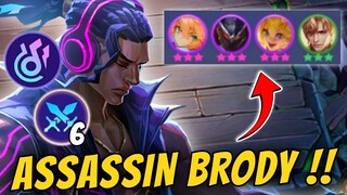 COUNTER FULL 3 STAR ASSASSINS !! BRODY FULL DAMAGE !! MAGIC CHESS MOBILE LEGENDS