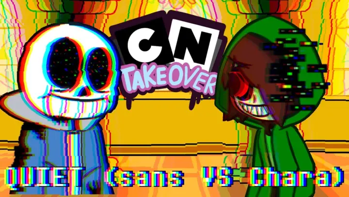 FNF CN Takeover (Pibby) | Quiet (Sans? VS Chara) Undertale