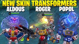 UPCOMING TRANSFORMERS SKINS REVIEW | ALDOUS STARSCREAM | ROGER GRIMLOCK | POPOL SOUNDWAVE | MLBB