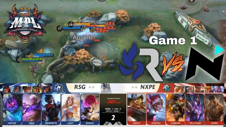 MPL Beatrix Insane burst! RSG vs NXPEvos [Game 1] (FILIPINO) MPL-PH S9 Week 1 Day 1 | MLBB