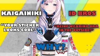 Perbedaan ID Bros VS Kaigainiki saat melihat baju barunya Reine [Hololive | Pavolia Reine]