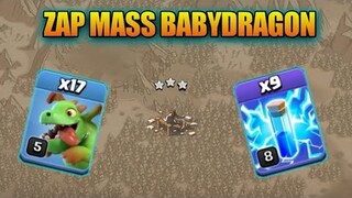 ZAP MASS BABY DRAGON + QUEEN CHARGE TH11 ATTACK STRATEGY | CLASH OF CLANS