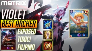 VIOLET BEST ARCHER EXPOSED TOXIC FILIPINO PRO BUILD & GAMEPLAY | AoV | 傳說對決 | RoV | Liên Quân Mobile