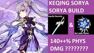 Keqing with 4 piece pale flame set and Aquila Favonia - Keqing Sorya Sorya Physical Build [Auto Keq]