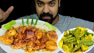 Desi Style Spicy Mutton Kosha,Vendi Paturi and Rice (খাসির মাংস রান্না,ঢেঁড়স পাতুরি) |Live To EATT|