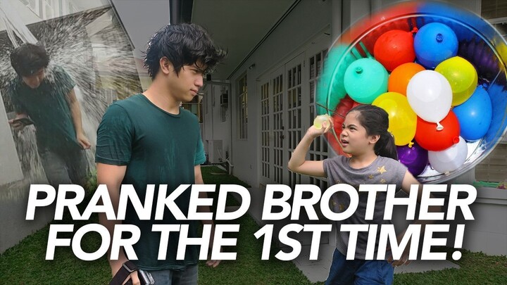 Water Balloon Prank On Brother | Ranz and Niana