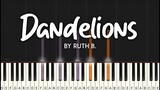 Dandelions by Ruth B. synthesia piano tutorial  with lyrics | sheet music