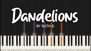 Dandelions by Ruth B. synthesia piano tutorial  with lyrics | sheet music