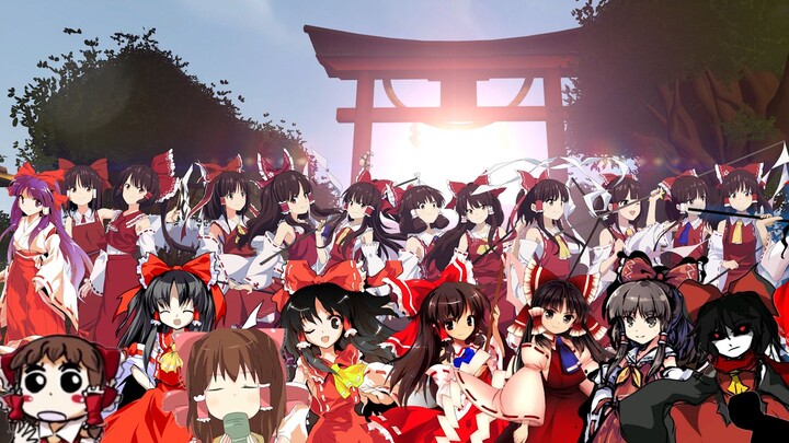 Hakurei Reimu full skin v2 (dấu thập phân + tác phẩm cũ + quạt)