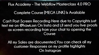 Flux Academy Course The Webflow Masterclass 4.0 PRO Download