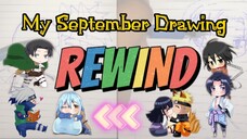 My SEPTEMBER Anime Drawing🖊️ | REWIND⏪ | Famous Anime Lines