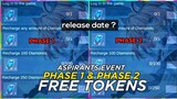 ASPIRANTS EVENT 2022 PHASE 1 AND PHASE 2 FREE TOKENS RELEASE DATE || MOBILE LEGENDS