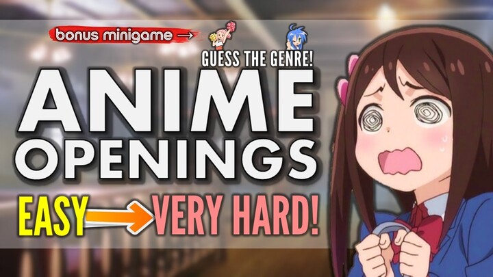 ANIME OPENINGS QUIZ: EASY → VERY HARD Challenge (+GUESS THE GENRE Quiz!) 【65 SONGS】