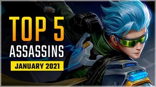 Top 5 Best Assassins in January 2021 | Gusion returns to META! Mobile Legends