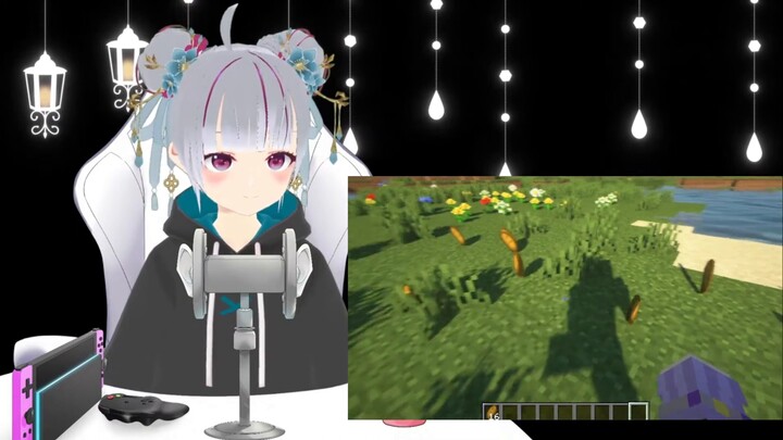 Vtuber yang meniru suara mengambil barang di minecraft