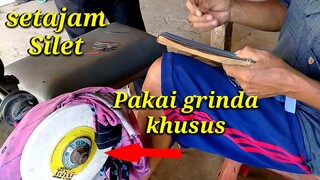 Cara asah pisau taji ayam dengan mesin alat batu grinda di bali banjit way kanan