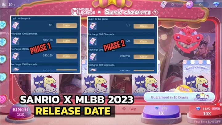 SANRIO X MLBB EVENT  2023 RELEASE DATE AND PHASE 1 AND PHASE 2 FREE TOKEN RELEASE DATE