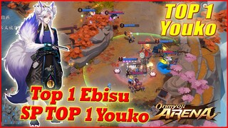 🌸Onmyoji Arena: TOP 1 Youko & TOP 1 Ebisu Song Kiếm Leo Rank - Youko Mùa 9 Lên Đồ