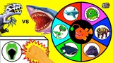 🦈 SHARKS VS DINOSAURS 🦖 Spinning Wheel Slime Game w/ Hammerhead, Puffer, T-Rex & More