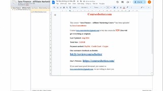 [20$] Sara Finance – Affiliate Marketing Course