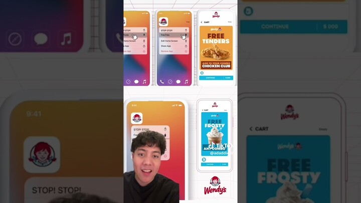 แบรนด์ฟาสต์ฟู้ดดังแจกของกินฟรี ยื้อไม่ให้คนลบแอปฯ #adaddict #Wendy’s #Personalized #application