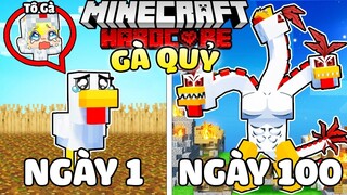 TÔ GÀ THỬ THÁCH 100 NGÀY HÓA THÀNH GÀ QUỶ 3 ĐẦU TRONG MINECRAFT*TÔ GÀ TÓM TẮT 100 NGÀY HÓA THÀNH GÀ