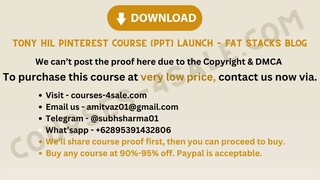 [Course-4sale.com] -  Tony Hil Pinterest Course [PPT] Launch – Fat Stacks Blog