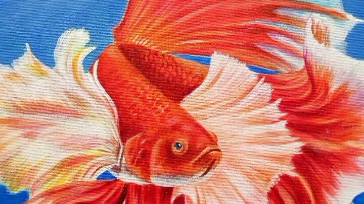 fighting fish painting.🖌️🎨