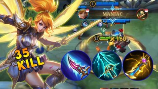 35 KILL + MANIAC🔥 | FANNY BEST BUILD 2025 (100% BROKEN😭)