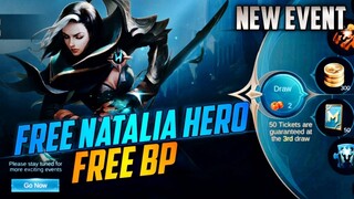 BENEDETTA NEW EVENT | FREE HERO NATALIA | FREE BP IN MOBILE LEGENDS | MOBILE LEGENDS BANG BANG