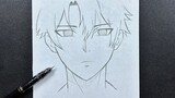 Anime sketch | how to draw anime boy with easy steps
