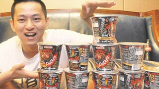 挑战吃百万辣度的鬼椒面吃到撑！吃多少盒嘴会肿呢？