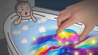 【Stop Motion Animation】🛁 อาบน้ำสุดอลังการ! ทำก้อนเกลืออาบน้ำจักรวาลเล็กๆ ที่เต็มไปด้วยบรรยากาศ | หนั