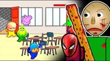 (Spider man) Peppa pig Pocoyo Baby boss Grinch VS Baldi 😱 Among us Animation😱