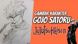 Menggambar Karakter Gojo Satoru Secara sederhana