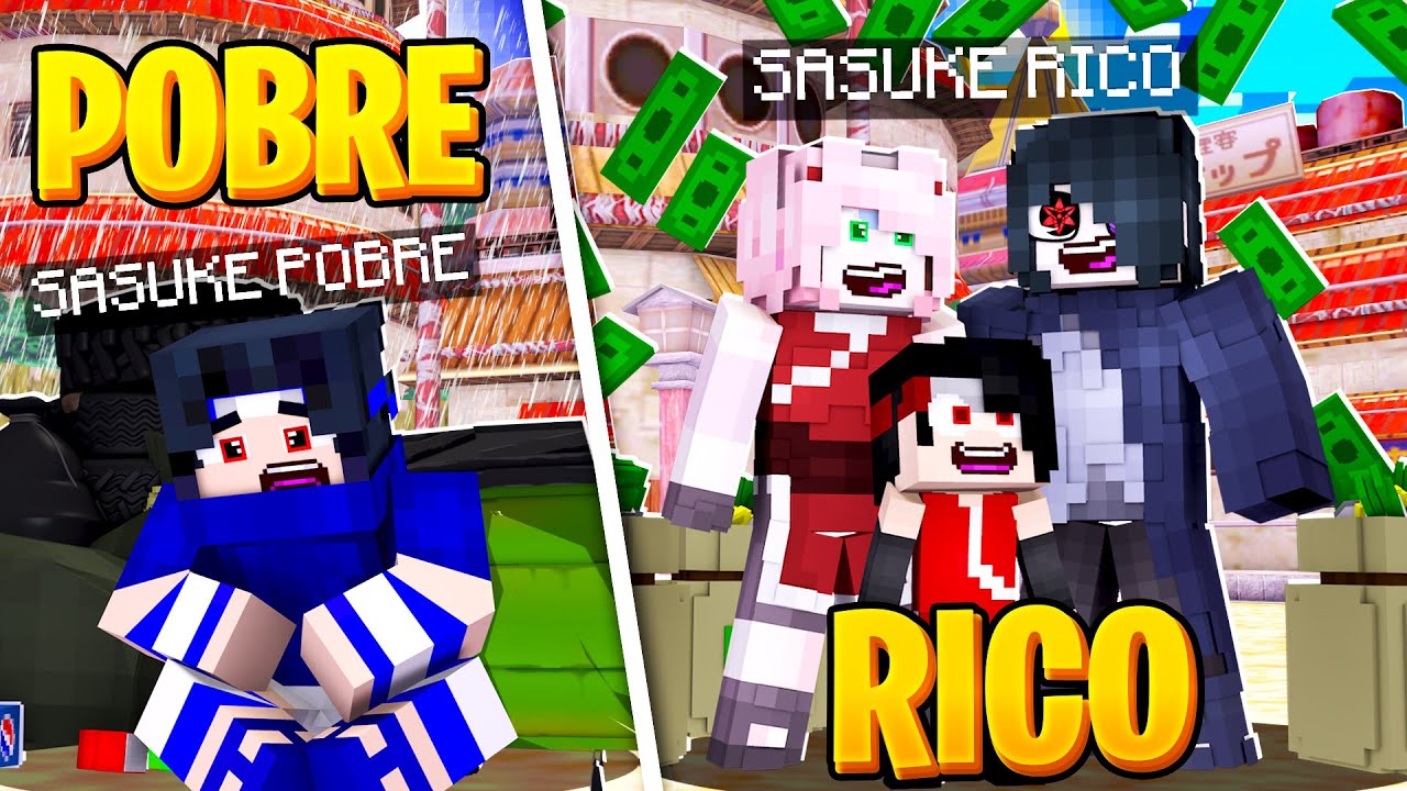 RICO VS POBRE DO NARUTO E HINATA no MINECRAFT! - BiliBili