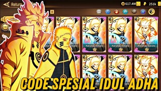 GIFTCODE SPESIAL IDUL ADHA & GACHA 10.000x HABISKAN 5M INGOT DEMI NARUTO & MINATO - NINDO FIRE WILL