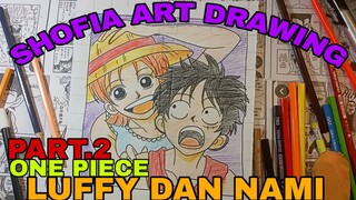 drawing luffy dan nami part.2