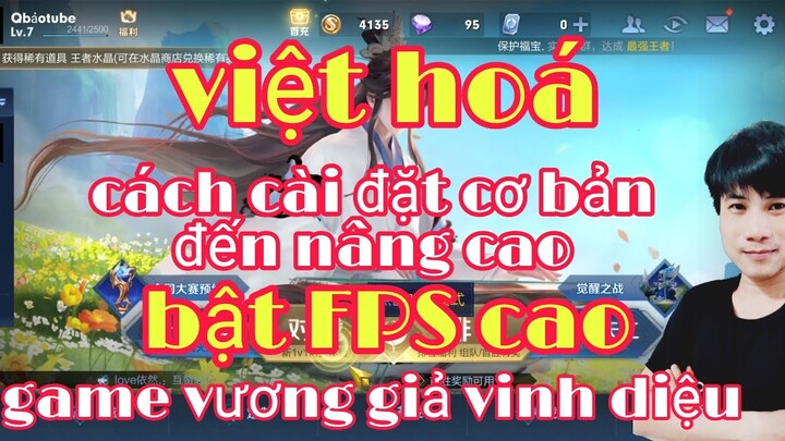 Việt Hóa Setting Cài Đặt Cơ Bản Đến Nâng Cao Trong Vương Giả Vinh Diệu