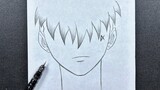 Easy anime sketch | how to draw bad anime boy step-by-step