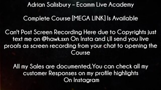 Adrian Salisbury Course Ecamm Live Academy download