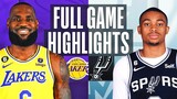 LAKERS vs SPURS FULL GAME HIGHLIGHTS | November 25, 2022 | Lakers vs Spurs Highlights NBA 2K23