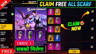 5th anniversary free fire 2022 | claim free scarf event | free fire 5th anniversary rewards