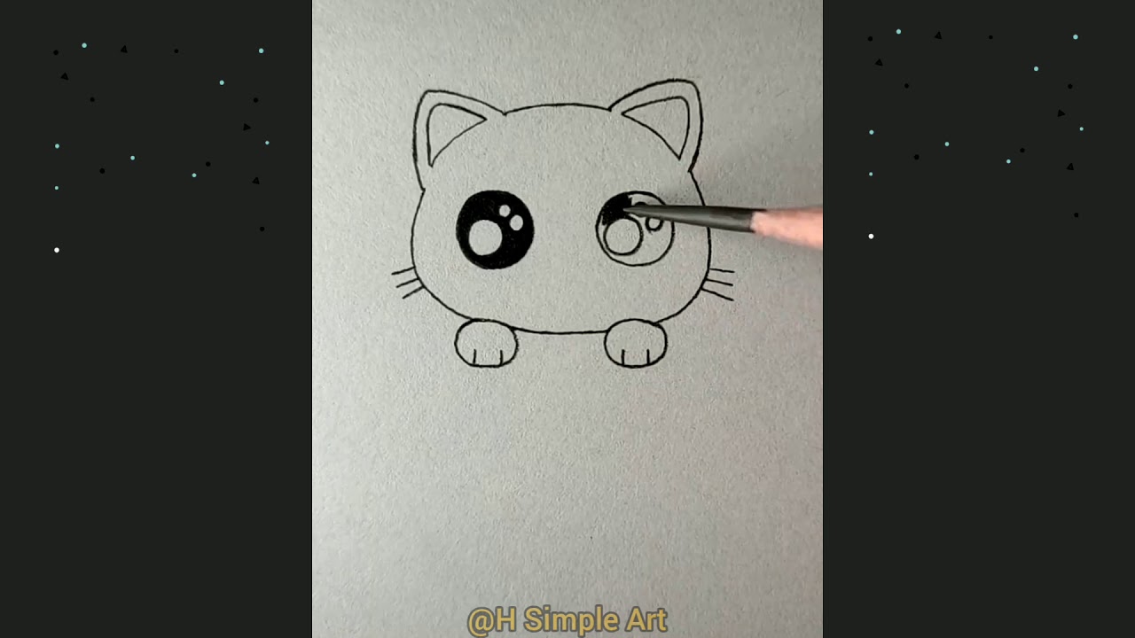 Bạn muốn vẽ một con mèo đơn giản? Hãy xem bức tranh này và học cách vẽ một con mèo nhỏ xinh trên giấy. Với những đường nét đơn giản, bạn sẽ có một tác phẩm đẹp và thú vị.