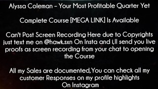 Alyssa Coleman Course Your Most Profitable Quarter Yet download
