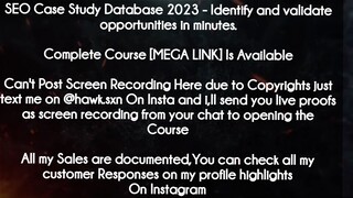SEO Case Study Database 2023  course - Identify and validate opportunities in minutes download